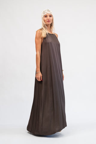 Abito Lungo in Raso  moro|Colore:Moro