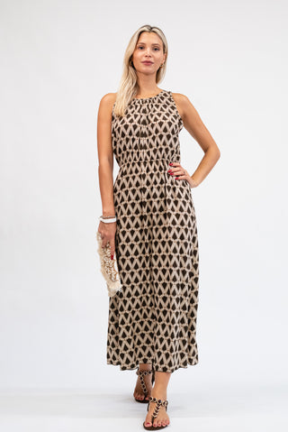 Abito Smanicato Fantasia moro/beige|Colore:Moro/beige