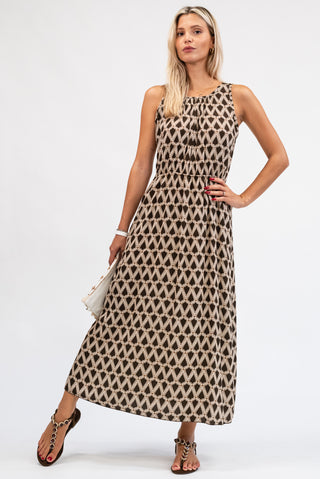 Abito Smanicato Fantasia moro/beige|Colore:Moro/beige