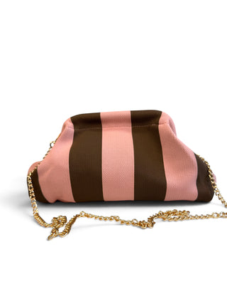 Clutch Righe in Maglia moro/rosa|Colore:Moro/rosa