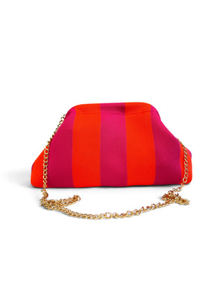 Clutch Righe in Maglia arancio/fuxia|Colore:Arancio/fuxia