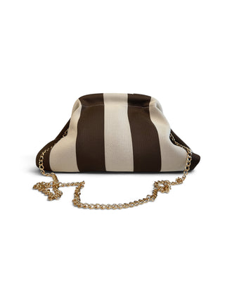 Clutch Righe in Maglia moro/beige|Colore:Moro/beige
