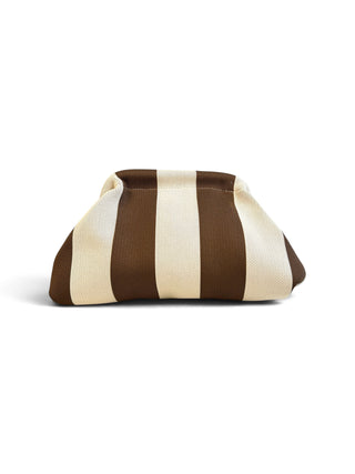 Clutch Righe in Maglia moro/beige|Colore:Moro/beige