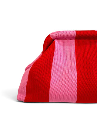 Clutch Righe in Maglia rosso/rosa|Colore:Rosso/rosa