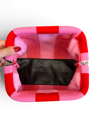 Clutch Righe in Maglia rosso/rosa|Colore:Rosso/rosa