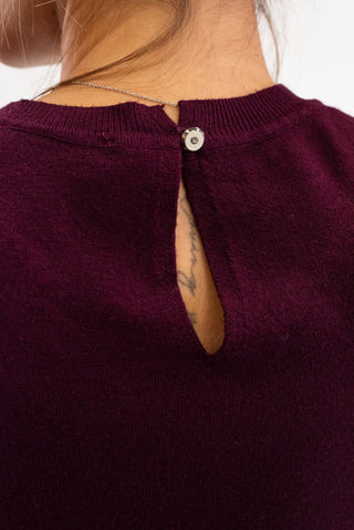 Maglia Collo Perline bordeux|Colore:Bordeux