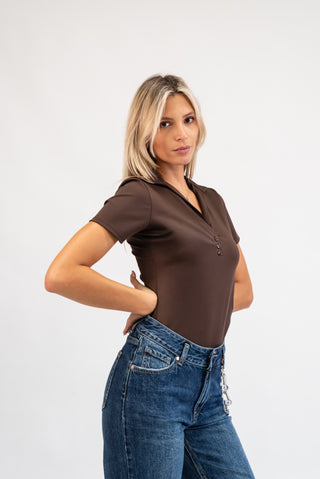 Maglia Polo Scollo V moro|Colore:Moro
