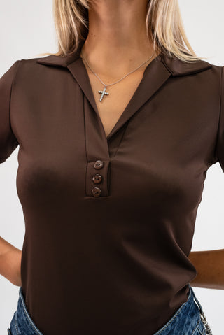 Maglia Polo Scollo V moro|Colore:Moro