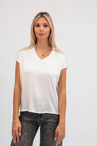 Maglia Viscosa Scollo V panna|Colore:Panna