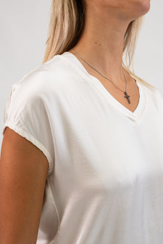 Maglia Viscosa Scollo V panna|Colore:Panna
