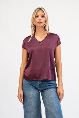 Maglia Viscosa Scollo V bordeux|Colore:Bordeux