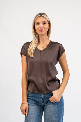 Maglia Viscosa Scollo V moro|Colore:Moro