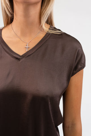 Maglia Viscosa Scollo V moro|Colore:Moro