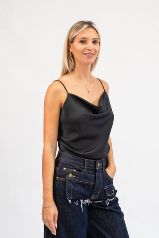 Top Raso nero|Colore:Nero
