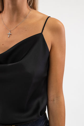 Top Raso nero|Colore:Nero