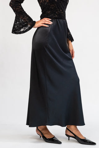 Gonna Lunga Raso nero|Colore:Nero