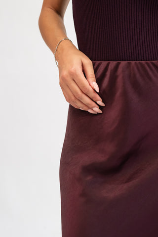 Gonna Lunga Raso bordeux|Colore:Bordeux