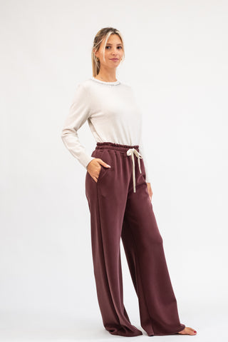 Pantalone Jogger Palazzo bordeux|Colore:Bordeux