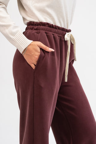 Pantalone Jogger Palazzo bordeux|Colore:Bordeux
