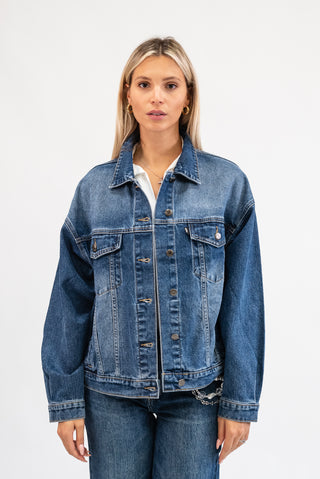 Giubbotto Denim Bottoni jeans|Colore:Jeans