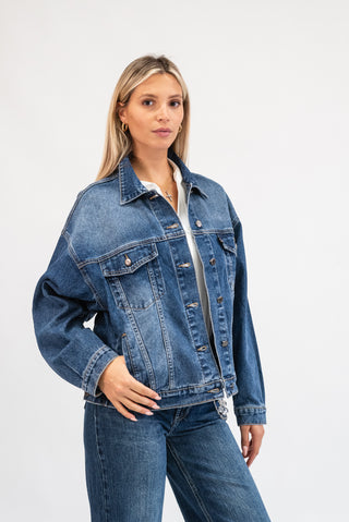 Giubbotto Denim Bottoni jeans|Colore:Jeans
