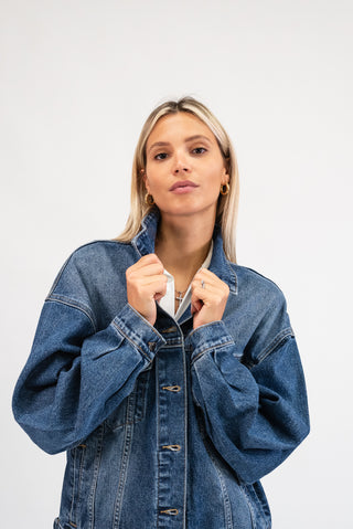 Giubbotto Denim Bottoni jeans|Colore:Jeans