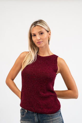 Canotta Lurex bordeux|Colore:Bordeux