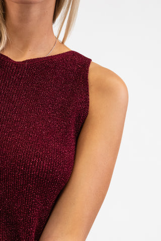 Canotta Lurex bordeux|Colore:Bordeux
