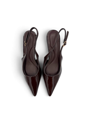 Slingback Vernice Kitten moro|Colore:Moro