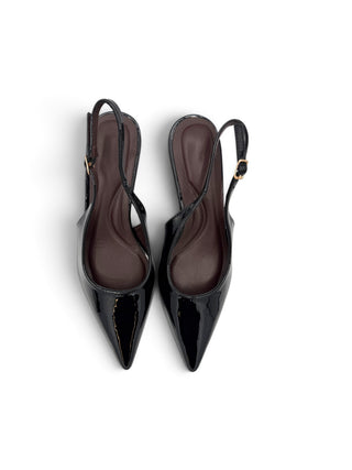 Slingback Vernice Kitten nero|Colore:Nero