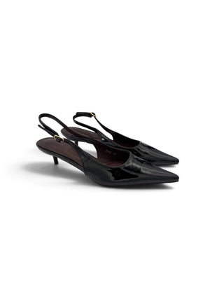 Slingback Vernice Kitten nero|Colore:Nero