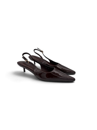 Slingback Vernice Kitten moro|Colore:Moro