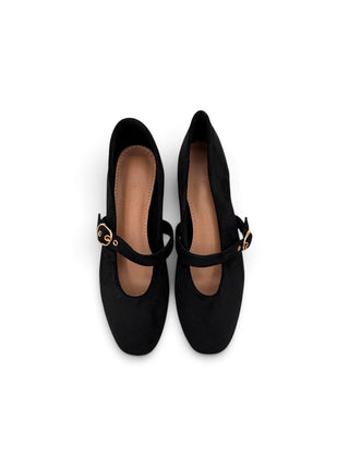 Ballerina Suede con Cinturino nero|Colore:Nero