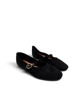 Ballerina Suede con Cinturino nero|Colore:Nero
