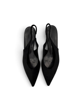 Slingback Suede Kitten nero|Colore:Nero