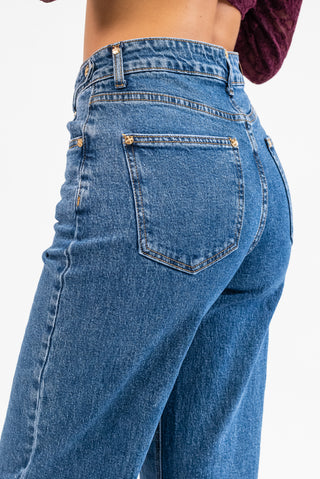Jeans Wideleg Borchie jeans|Colore:Jeans