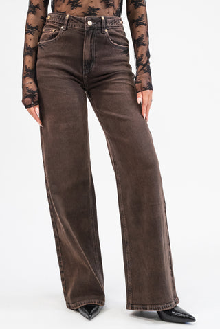 Jeans Wideleg Borchie moro|Colore:Moro