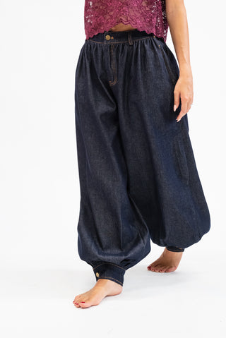 Jeans Balloon con Polsino blu scuro|Colore:Blu scuro