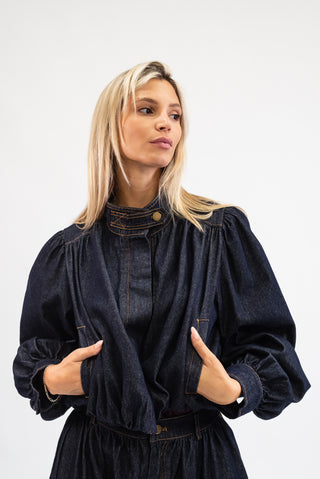 Giubbotto Denim Balloon blu scuro|Colore:Blu scuro