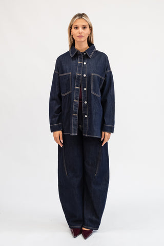 Camicia Denim  blu scuro|Colore:Blu scuro