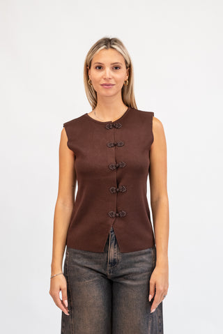 Gilet con Alamari moro|Colore:Moro