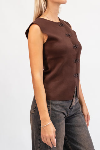 Gilet con Alamari moro|Colore:Moro