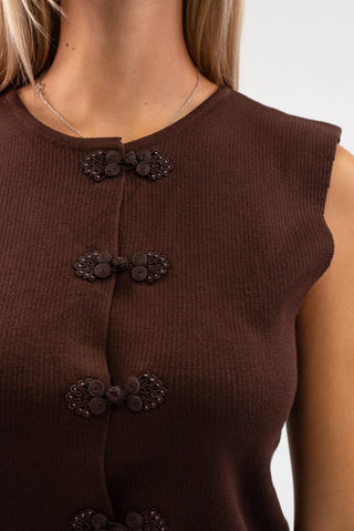 Gilet con Alamari moro|Colore:Moro