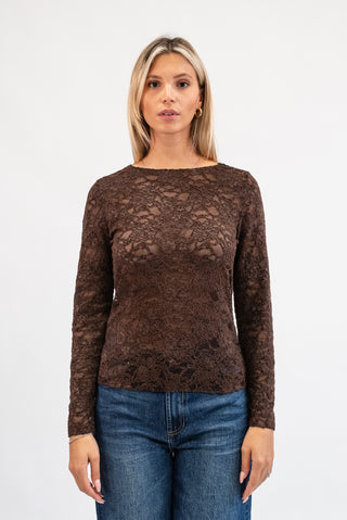 Maglia Pizzo Floreale moro|Colore:Moro