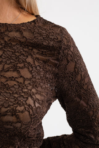 Maglia Pizzo Floreale moro|Colore:Moro