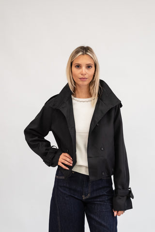 Trench Corto nero|Colore:Nero