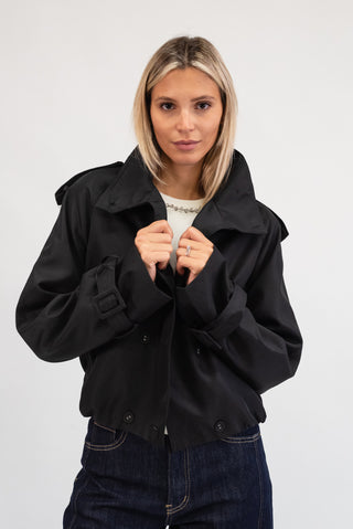 Trench Corto nero|Colore:Nero