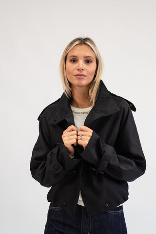 Trench Corto nero|Colore:Nero