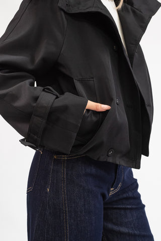 Trench Corto nero|Colore:Nero