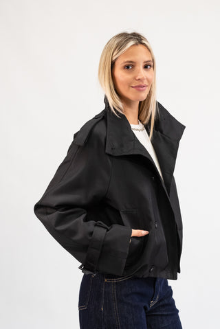Trench Corto nero|Colore:Nero